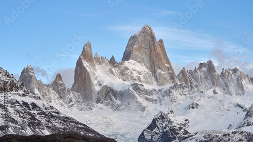 Peak of the Mount Fitz Roy in Patagonia in Argentina.