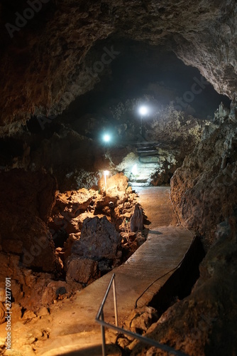 Okinawa Japan-June 1  2019  Calcareous cave or limestone cavern in Ishigaki island  Okinawa
