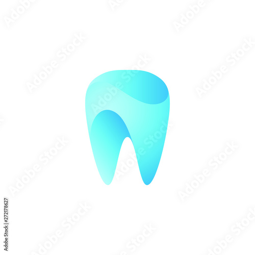 Modern Unique Tooth Dental Health Icon Logo with Blue Color for Pediatric Dentistry Family Dentist and High End Look