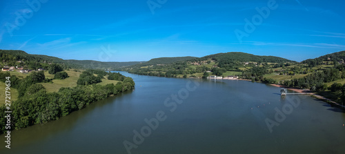 Lissac sur couze (Corrèze, France) - Vue aérienne du lac du Causse photo