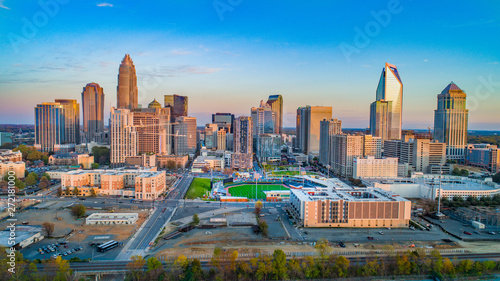 Charlotte, North Carolina, USA Drone Skyline Aerial photo