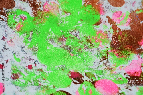 Green pink paint watercolor abstract background