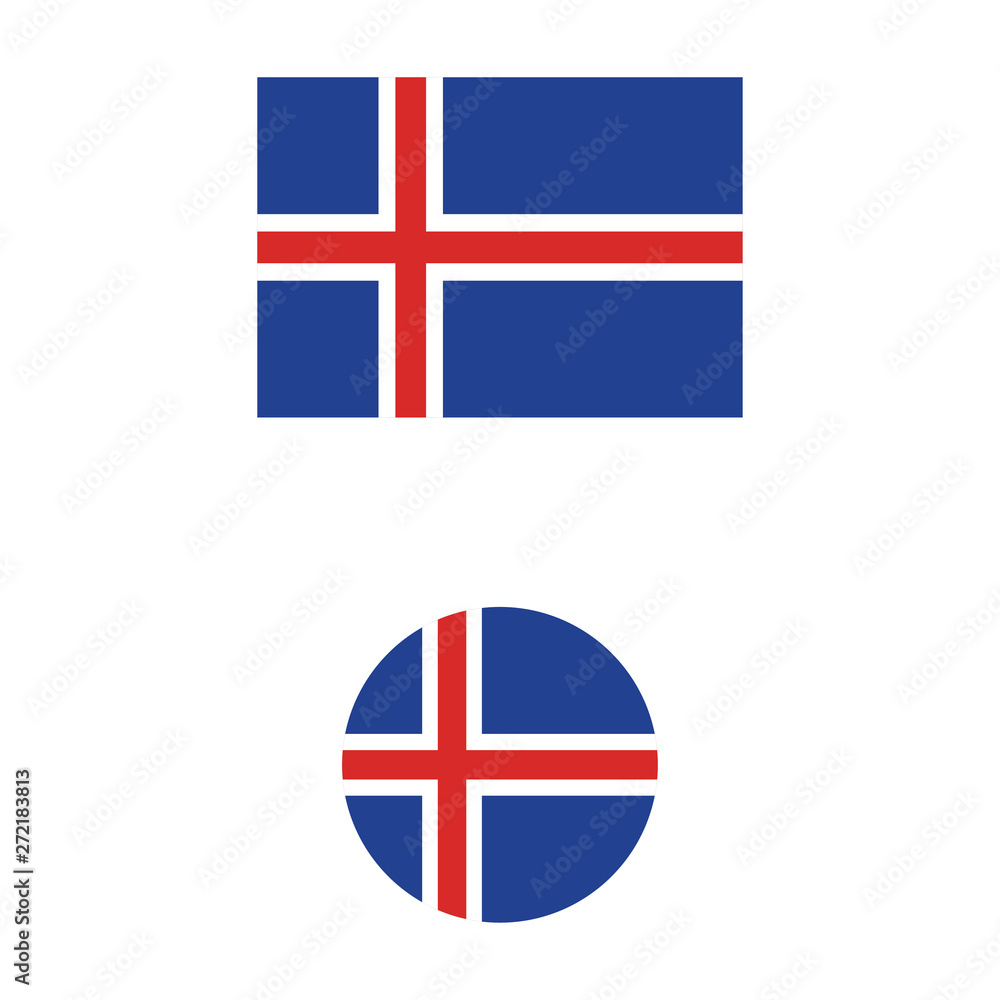 Fototapeta premium vector illustration of Iceland flag sign symbol