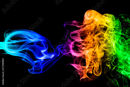 Abstract smoke wave  colorful mystical background