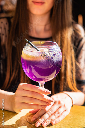 women drinking summer fresh cocktail