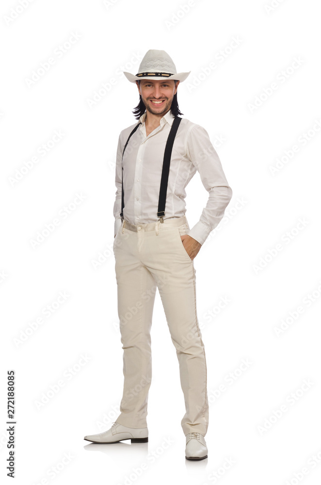 Man in funny concept isolated on white Man in funny concept isolated on white