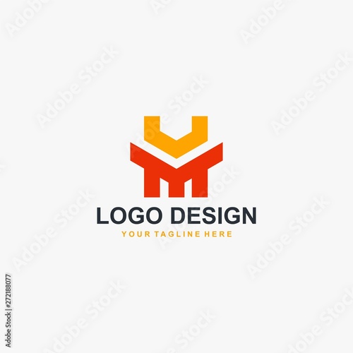 Free Download Letter HM logo design vector. Abtract logo design concept. - GFXLoad