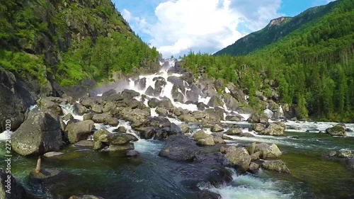 Waterfall Uchar. Altai mountains, Siberia, Russia photo