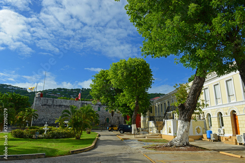 Legislature Building (Capitol Building) of U.S. Virgin Islands in Charlotte Amalie, Saint Thomas, U.S. Virgin Islands.