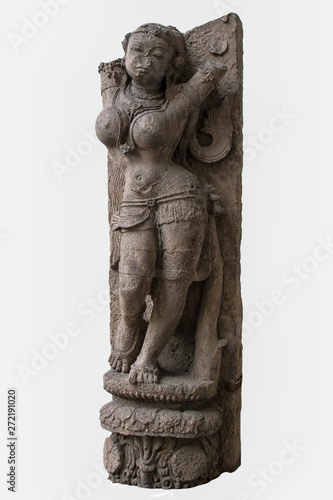 Archaeological sculpture of Salabhanjika, made of Khondalite rock. Circa thirteenth century of the Common Era, Konark, Odisha, India
