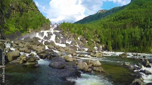 Waterfall Uchar. Altai mountains, Siberia, Russia photo