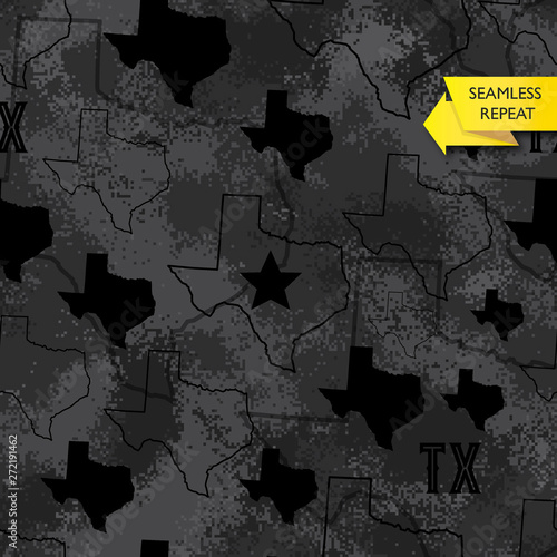 Texas Seamless Repeat - Black