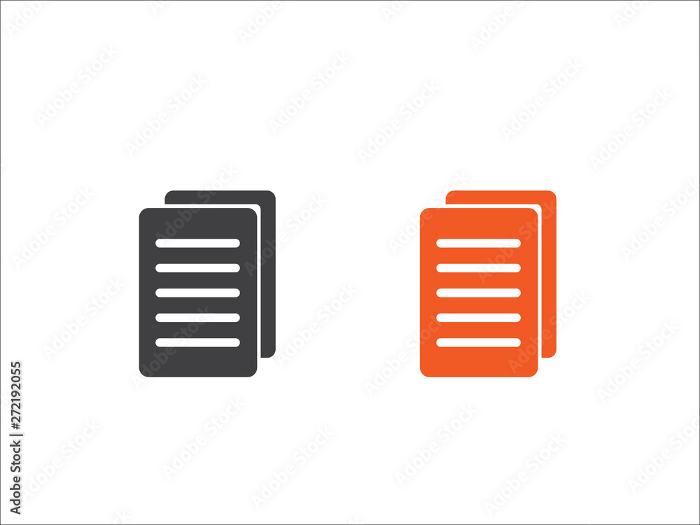 Copy file icon. Duplicate document symbol isolated on white background. Copy file icon. Duplicate document symbol isolated on white background.