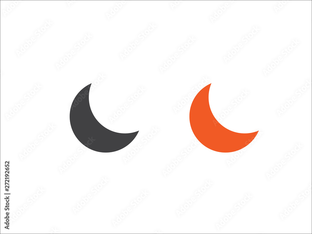 Moon vector icon isolated on white background. Moon vector icon isolated on white background.