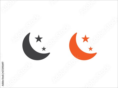 Moon vector icon isolated on white background.