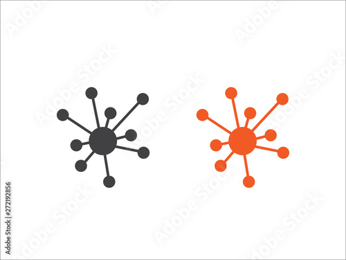 Hub network connection icon vector isolated on white background.