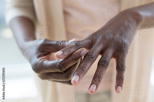 Woman with hand pain