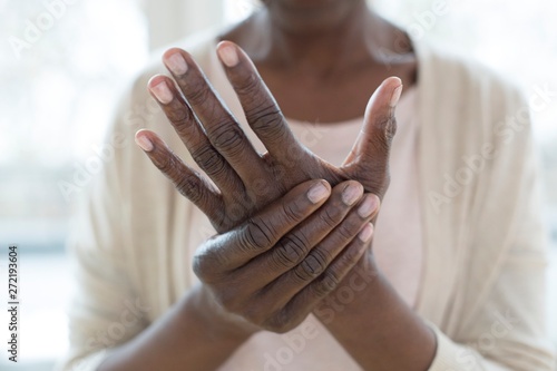 Woman with hand pain