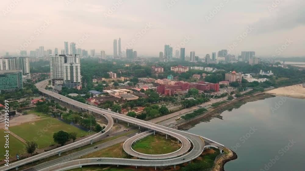 Johor Bahru city aerial view, Malaysia Johor Bahru city aerial view, Malaysia