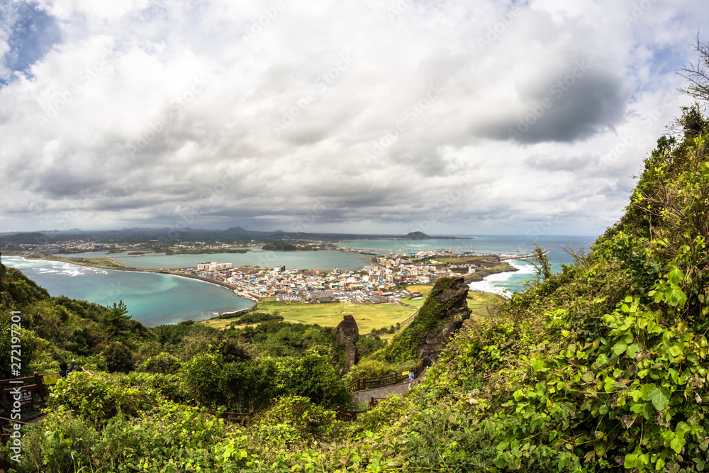 Seongsan Ilchulbong beautiful volcano island rises from the sea in the East of Jeju South Korea Asia Seongsan Ilchulbong beautiful volcano island rises from the sea in the East of Jeju South Korea Asia