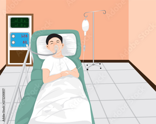 Patient on the bed in hospital