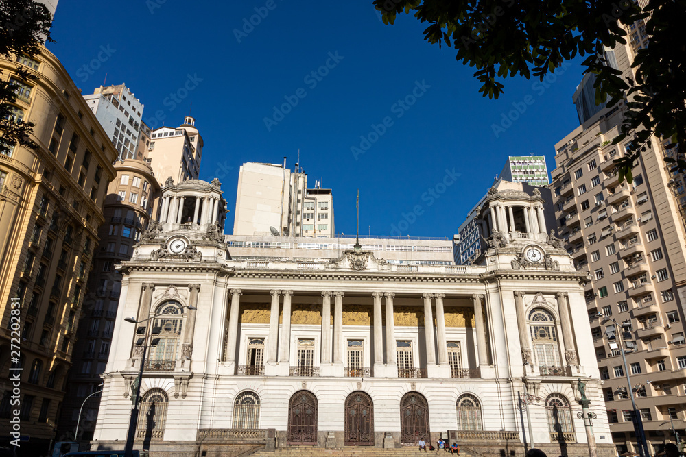 Rio de Janeiro/Brasil - June 07 2019, Town hall. Pedro Ernesto Palace. The city hall and the City Hall are located in Floriano Square, popularly known as Cinalândia, in the downtown neighborhood of Ri