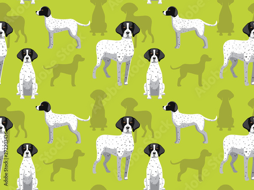 Dog Braque Cartoon Background Seamless Wallpaper photo