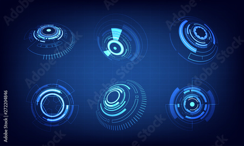 Vector icon set technology circle design.
