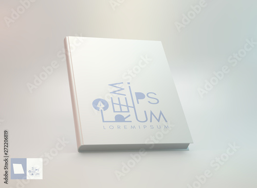 Realistic book mockup. Cover design template. Perspective view. 3d vector illustration.