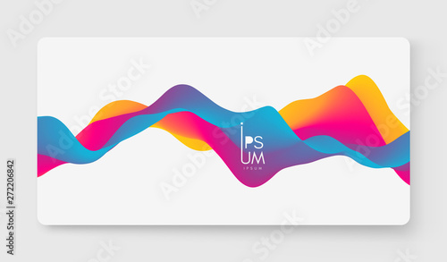 Abstract wavy background with modern gradient colors. Trendy liquid design. Motion sound wave. Vector illustration for banners, flyers and presentation.