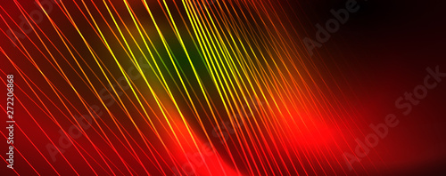 Vector neon light lines concept, abstract background