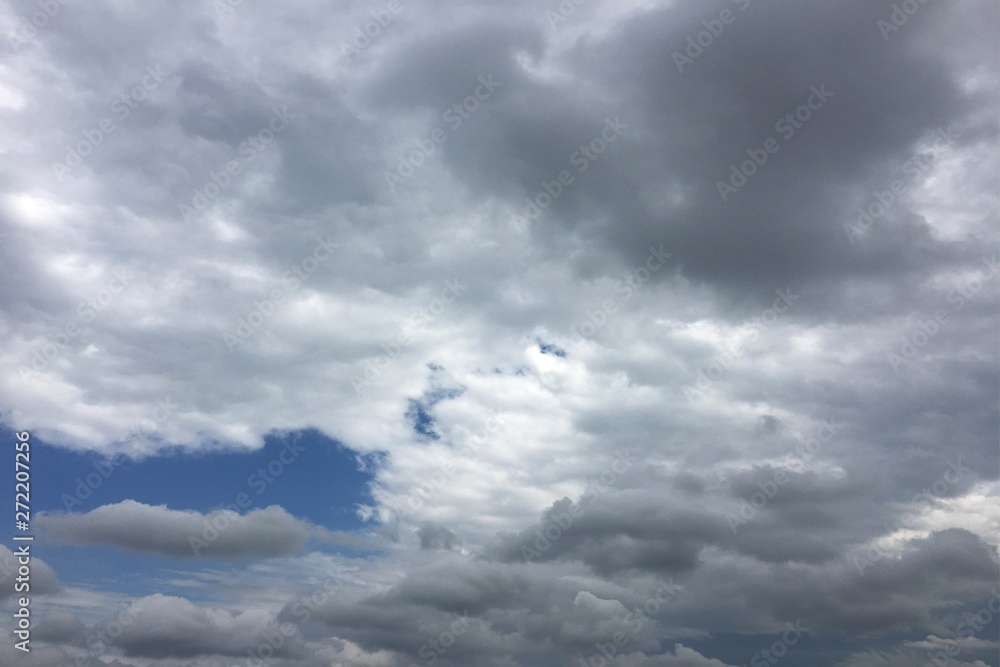 thunder clouds, sky blue background. cloud blue sky.