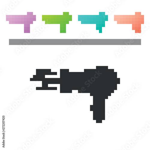 Grey Hair dryer icon isolated on white background. Hairdryer sign. Hair drying symbol. Blowing hot air. Set icon in color buttons. Vector Illustration
