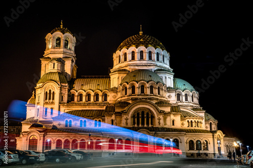 Alexander Nevsky Cathedral at night, Sofia, Bulgaria