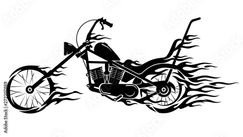 Easy Rider Bike in Abstract Flame Trail