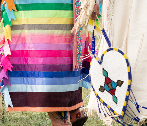 Close Up of  Ribbon Dress Worn by a Native American Woman