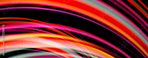 Fluid color rainbow style wave abstract background, techno modern design on black