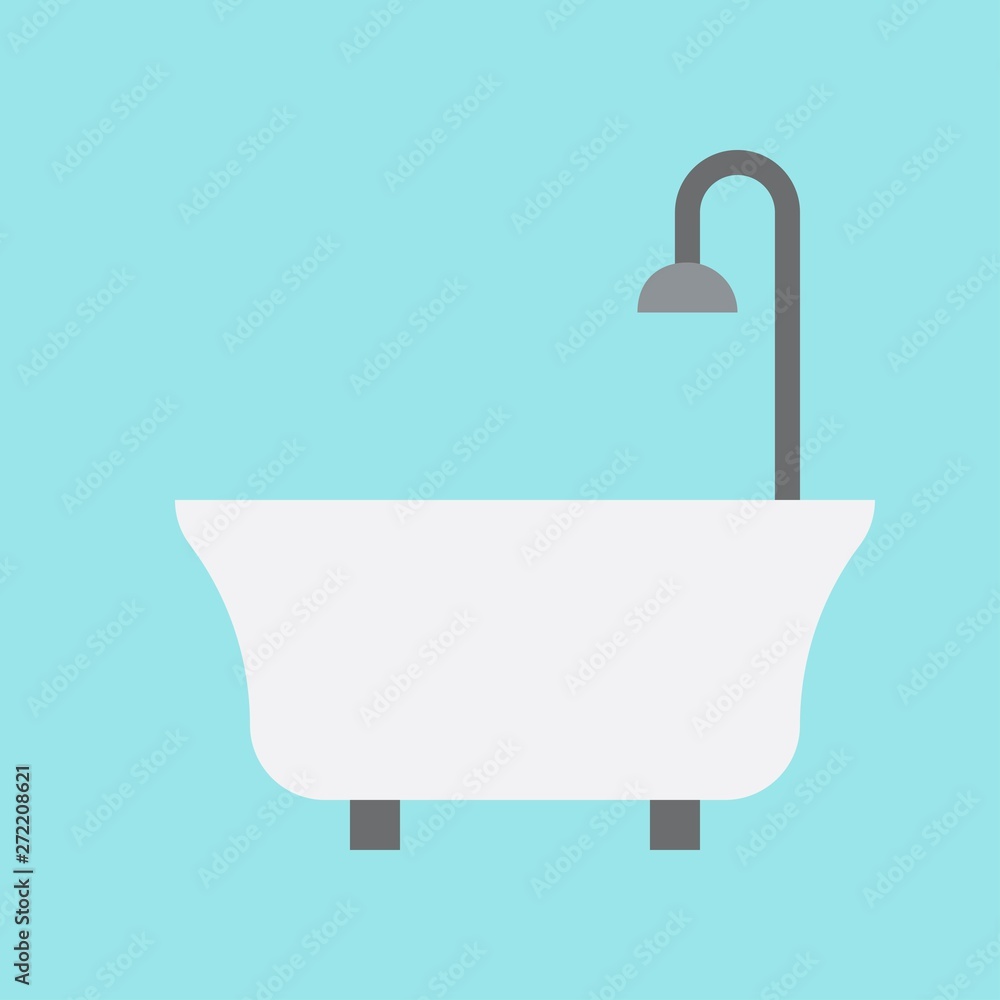 Bathtub vector illustration, Hygiene flat style icon Bathtub vector illustration, Hygiene flat style icon