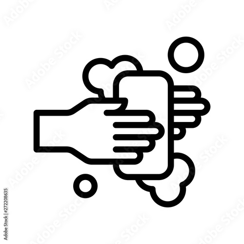 Hand washing vector illustration, Hygiene line style icon
