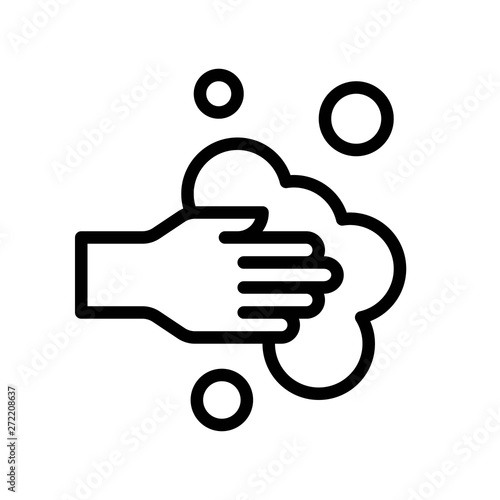 Hand washing vector illustration, Hygiene line style icon