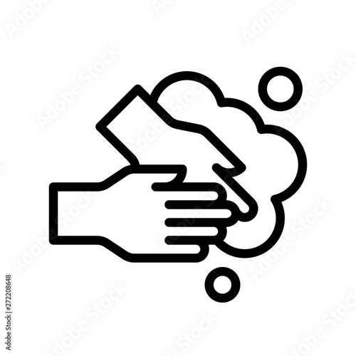 Hand washing vector illustration, Hygiene line style icon