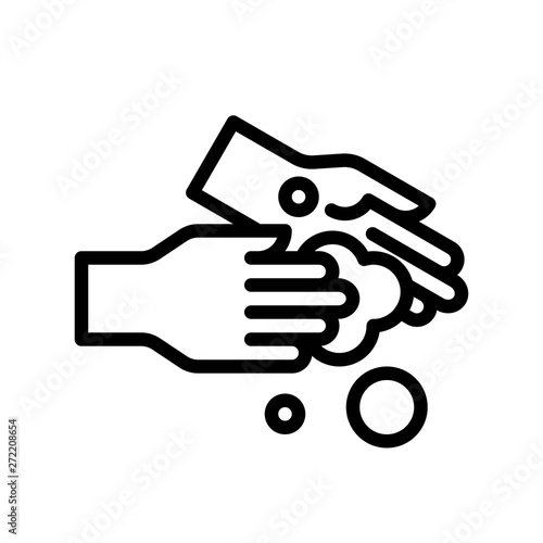 Hand washing vector illustration, Hygiene line style icon