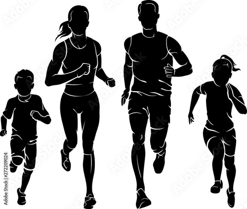 Family Fun Run Silhouette