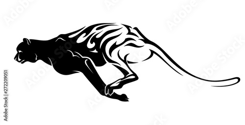 Fast Cheetah Tattoo, Abstract Flame Lower Body