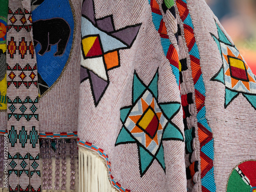 Close Up of Beaded Pow Wow Garments