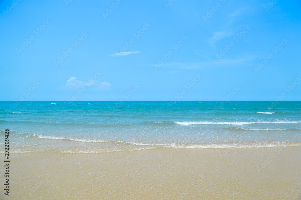 Beach blue ocean and sky background ,Summer Concept .