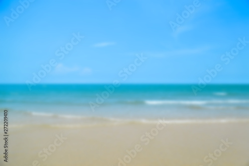 Beach  blue ocean and sky background  Summer Concept .