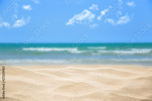 Beach blue ocean and sky background ,Summer Concept .