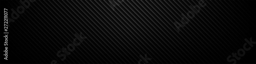 Dark background. Black horizontal 3D stripes. Vector illustration.