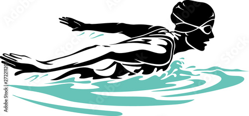 Female Swims Butterfly Stroke Style